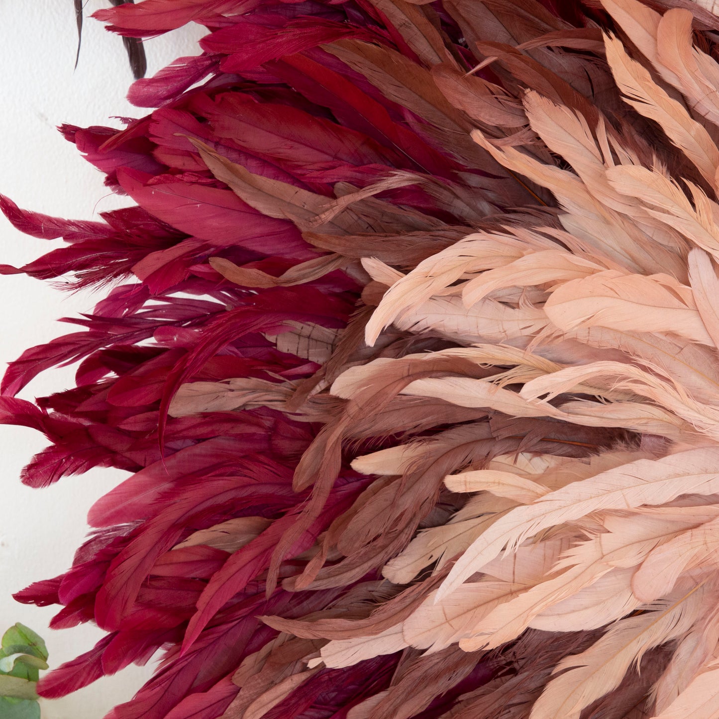 Burgundy, Mauve, Rose Gold Juju Hat Feather Wall Art