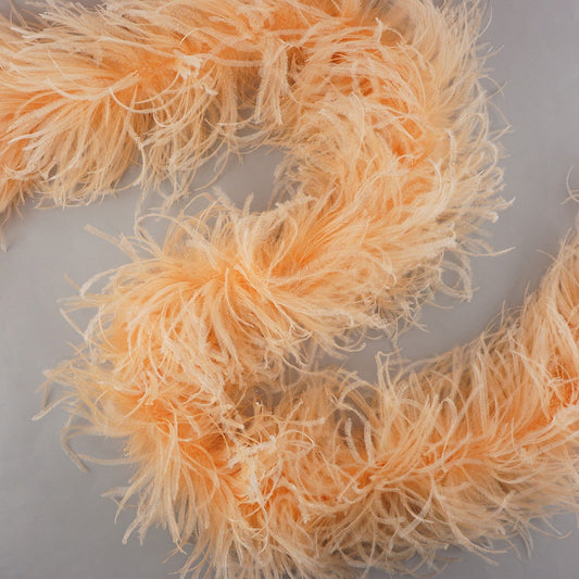 Cantaloupe Light Orange 3 Ply Ostrich Feather Boa - Ostrich Boa