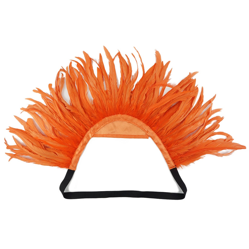 Carnival Feather Collar Hot Orange - Feathers