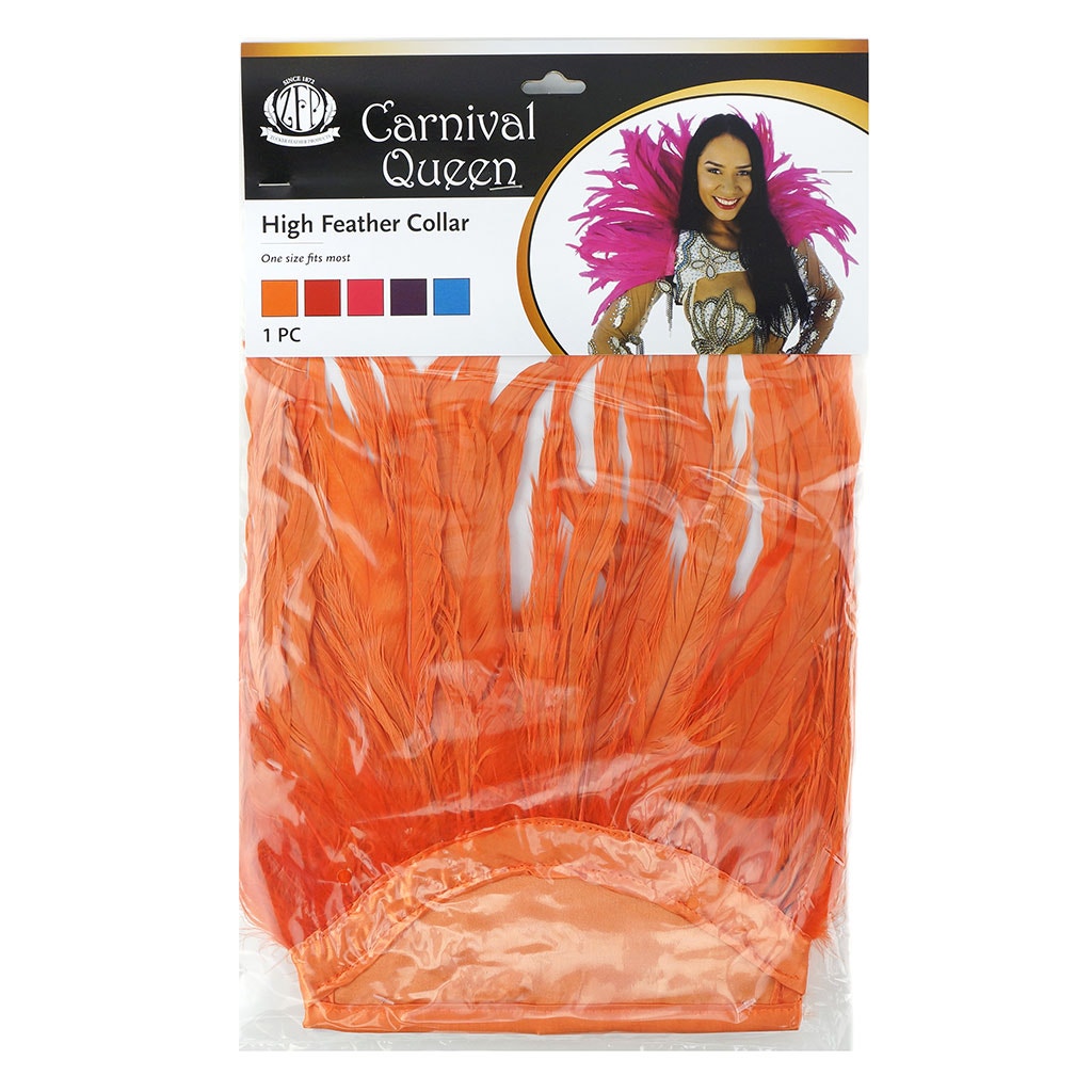 Carnival Feather Collar Hot Orange - Feathers