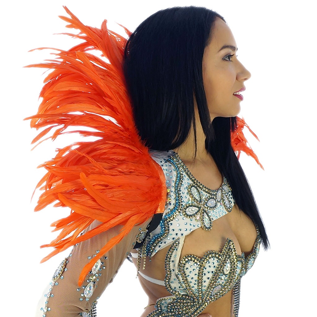 Carnival Feather Collar Hot Orange - Feathers