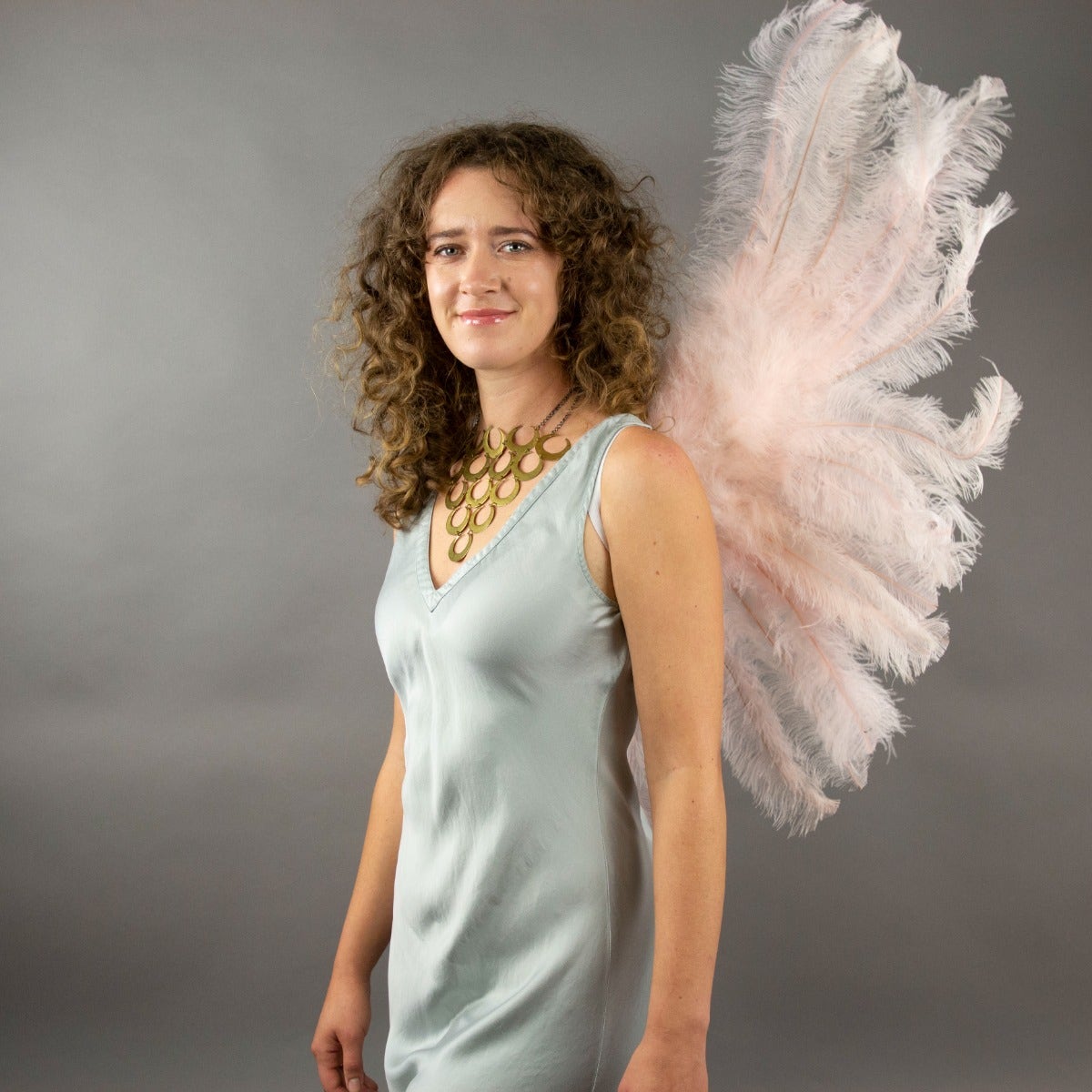 Large Ostrich Feather Wings - Champagne