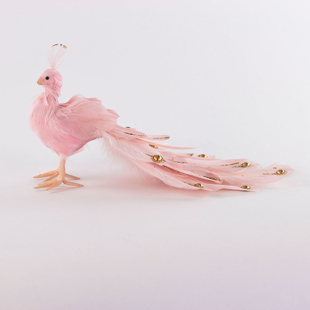 Champagne Pink Peacock Ornament