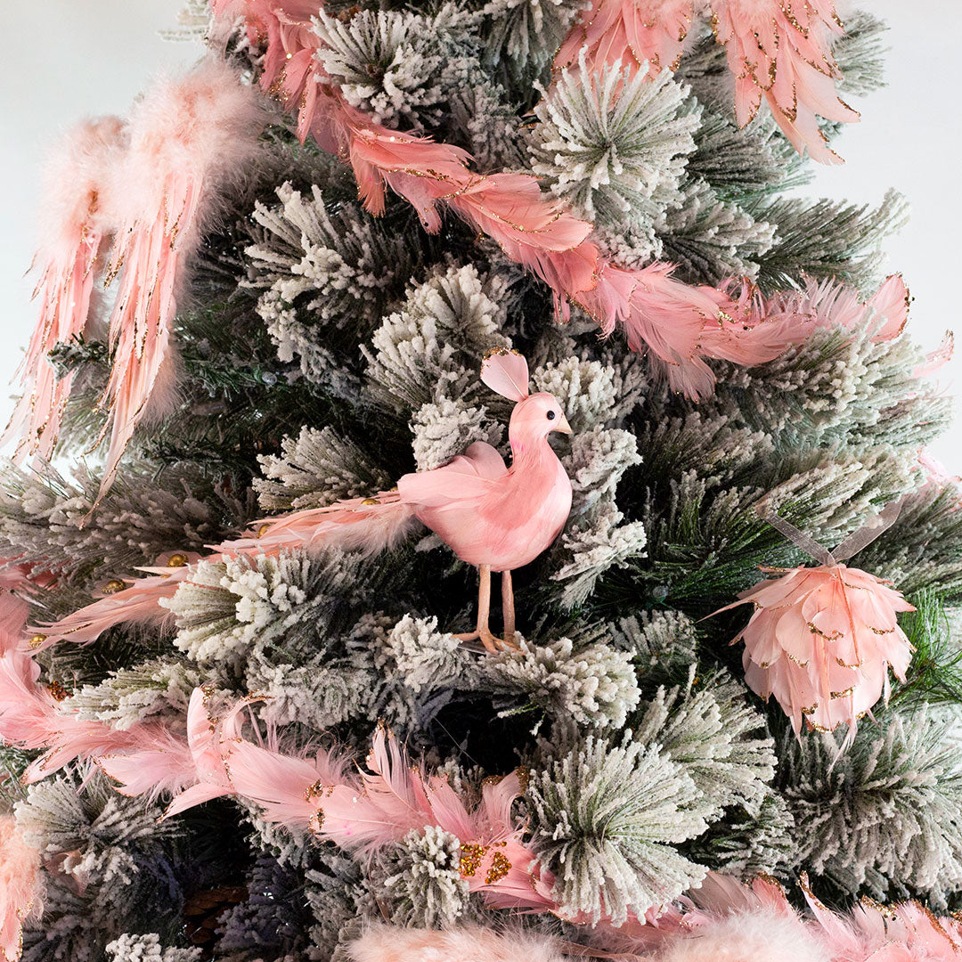 Champagne Pink Peacock Ornament