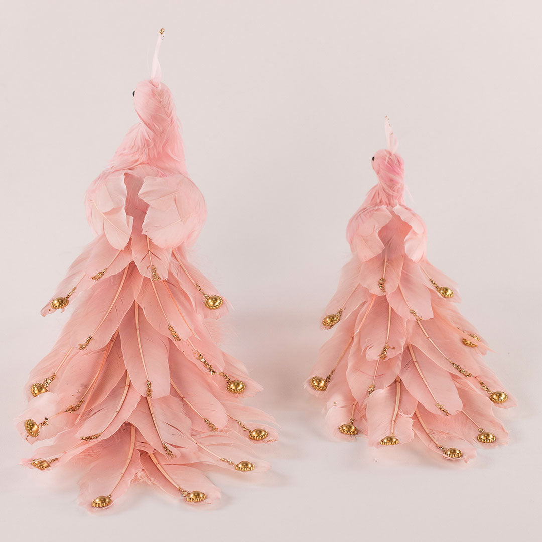 Champagne Pink Peacock Ornament