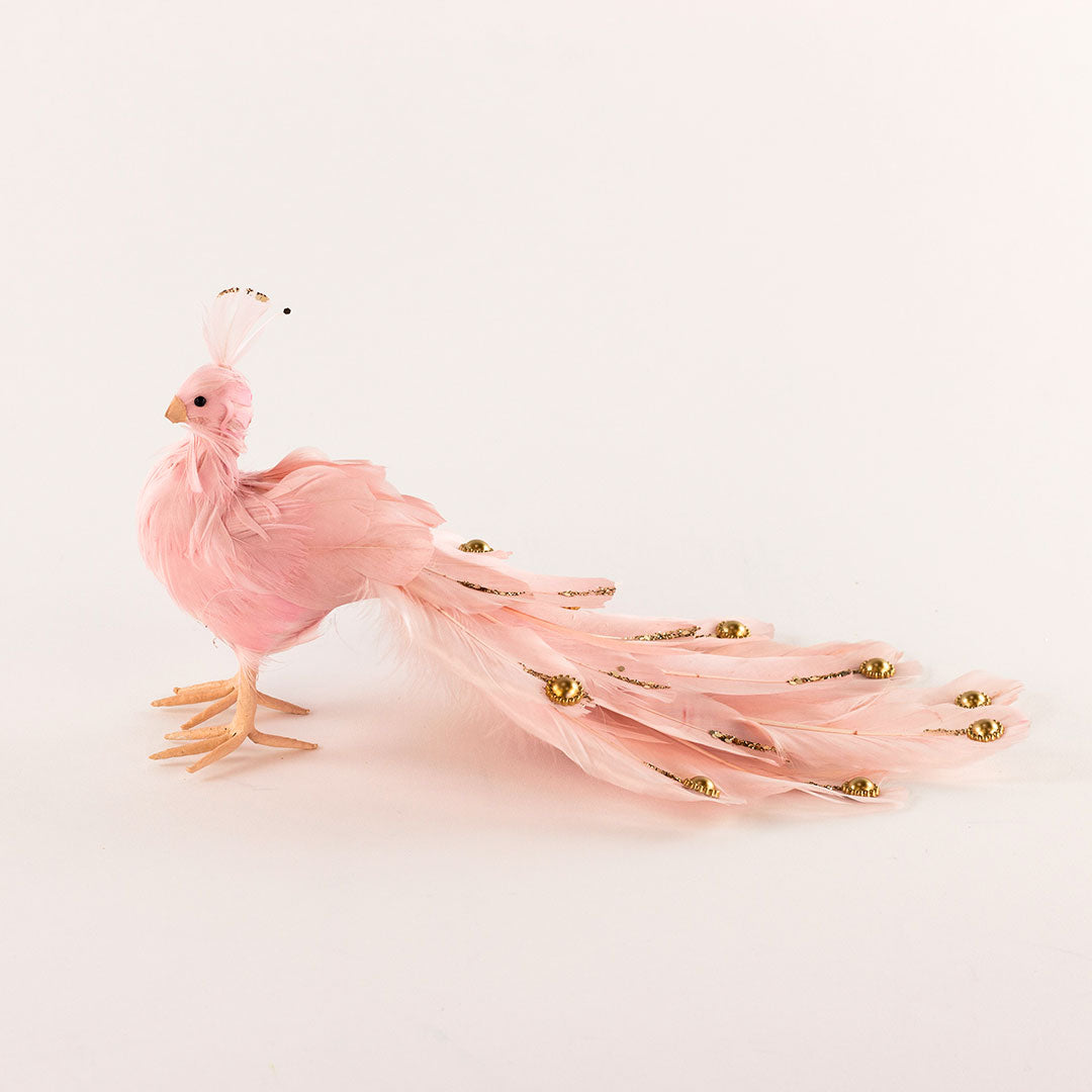 Champagne Pink Peacock Ornament