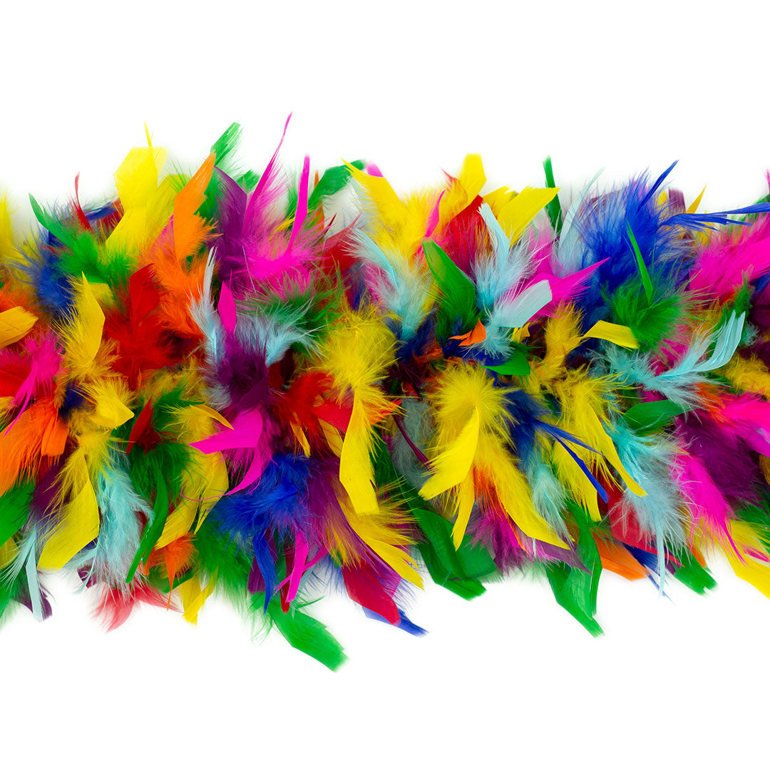 Chandelle Boa - Heavy Weight - Multi Color - Rainbow Bright - Feathers