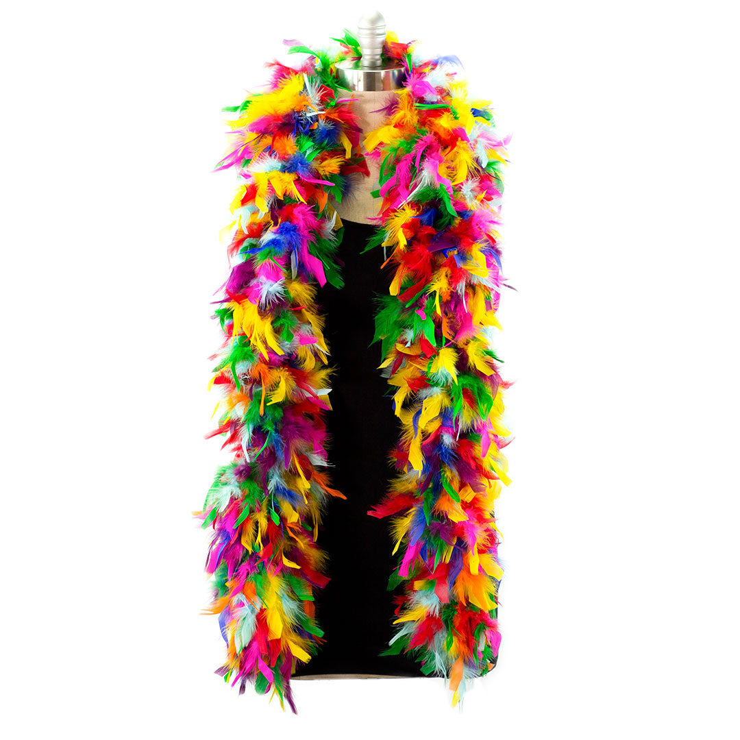 Chandelle Boa - Heavy Weight - Multi Color - Rainbow Bright - Feathers