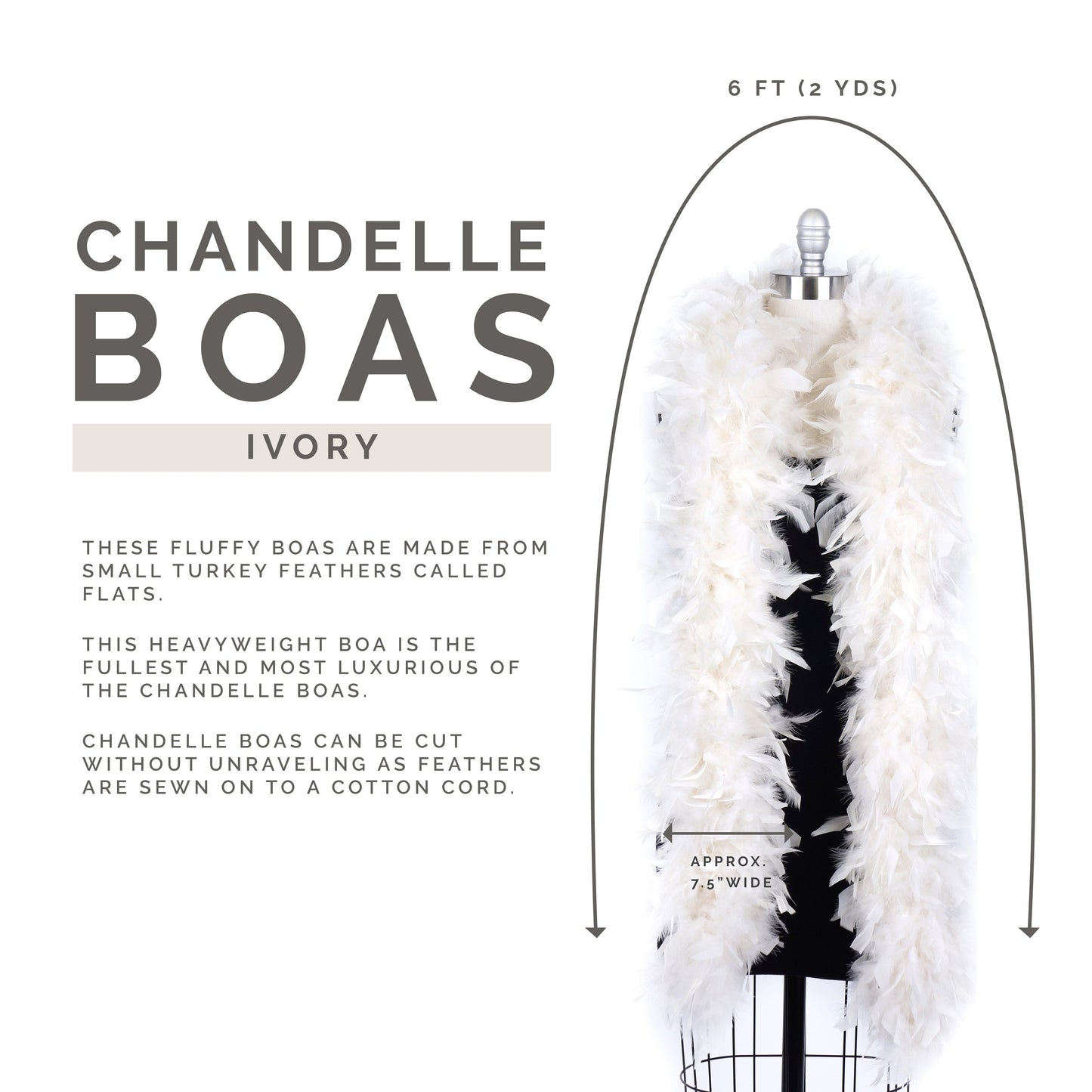 Chandelle Feather Boa - Heavyweight - Ivory - Chandelle Boa