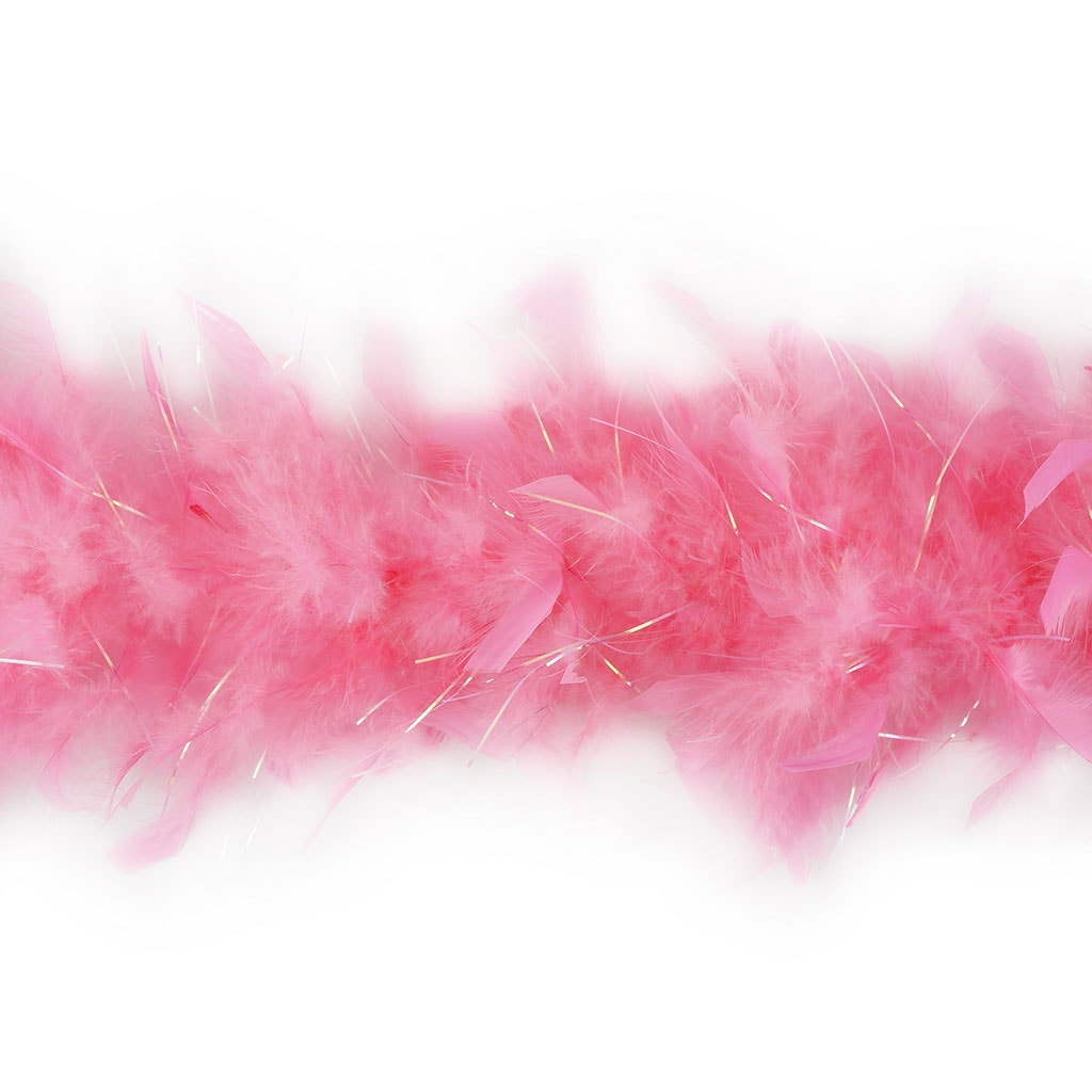 Chandelle Feather Boa - Lightweight - Coral with Opal Lurex - Chandelle Boa