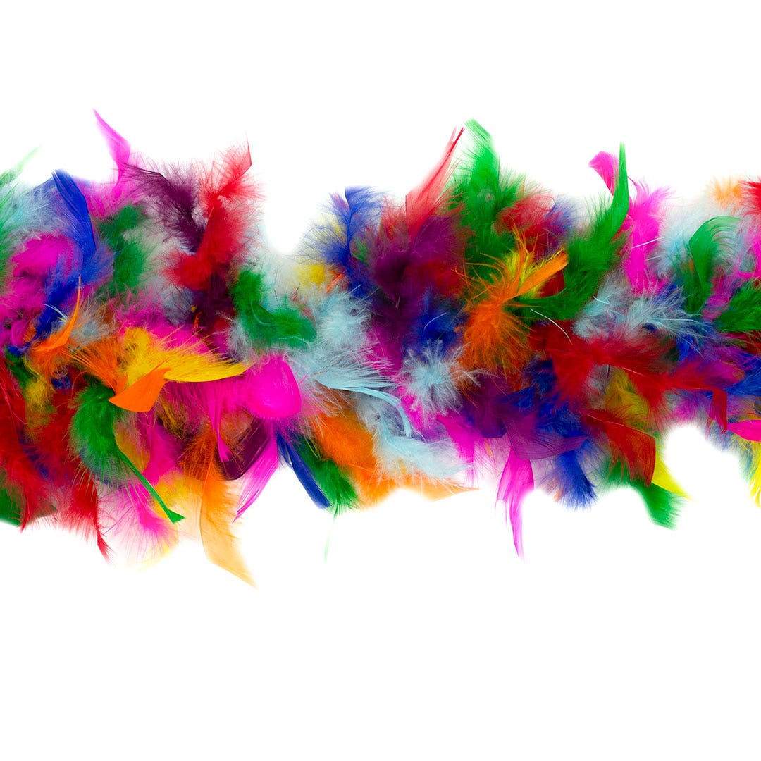 Chandelle Feather Boa - Lightweight - Rainbow Bright - Feathers