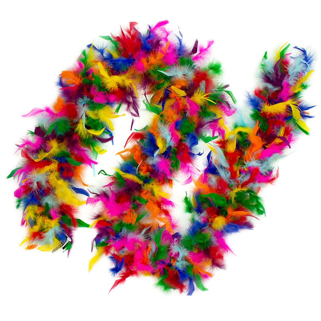 Chandelle Feather Boa - Lightweight - Rainbow Bright - Feathers