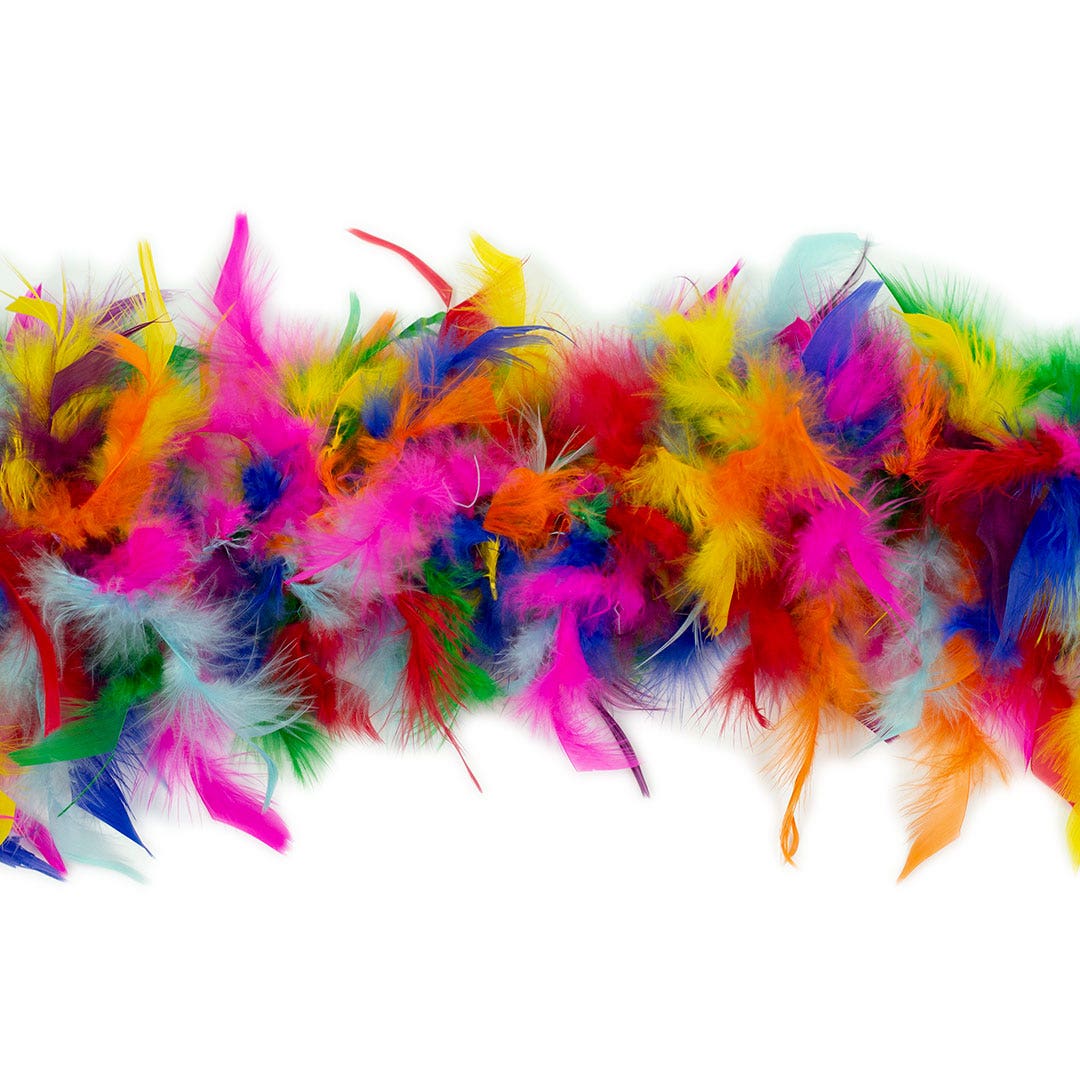 Chandelle Feather Boa - Lightweight - Rainbow Bright - Feathers