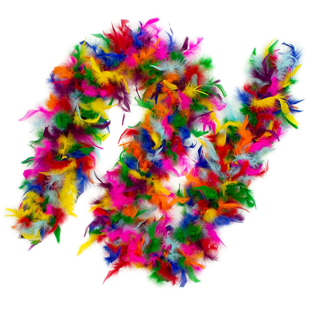 Chandelle Feather Boa - Lightweight - Rainbow Bright - Feathers