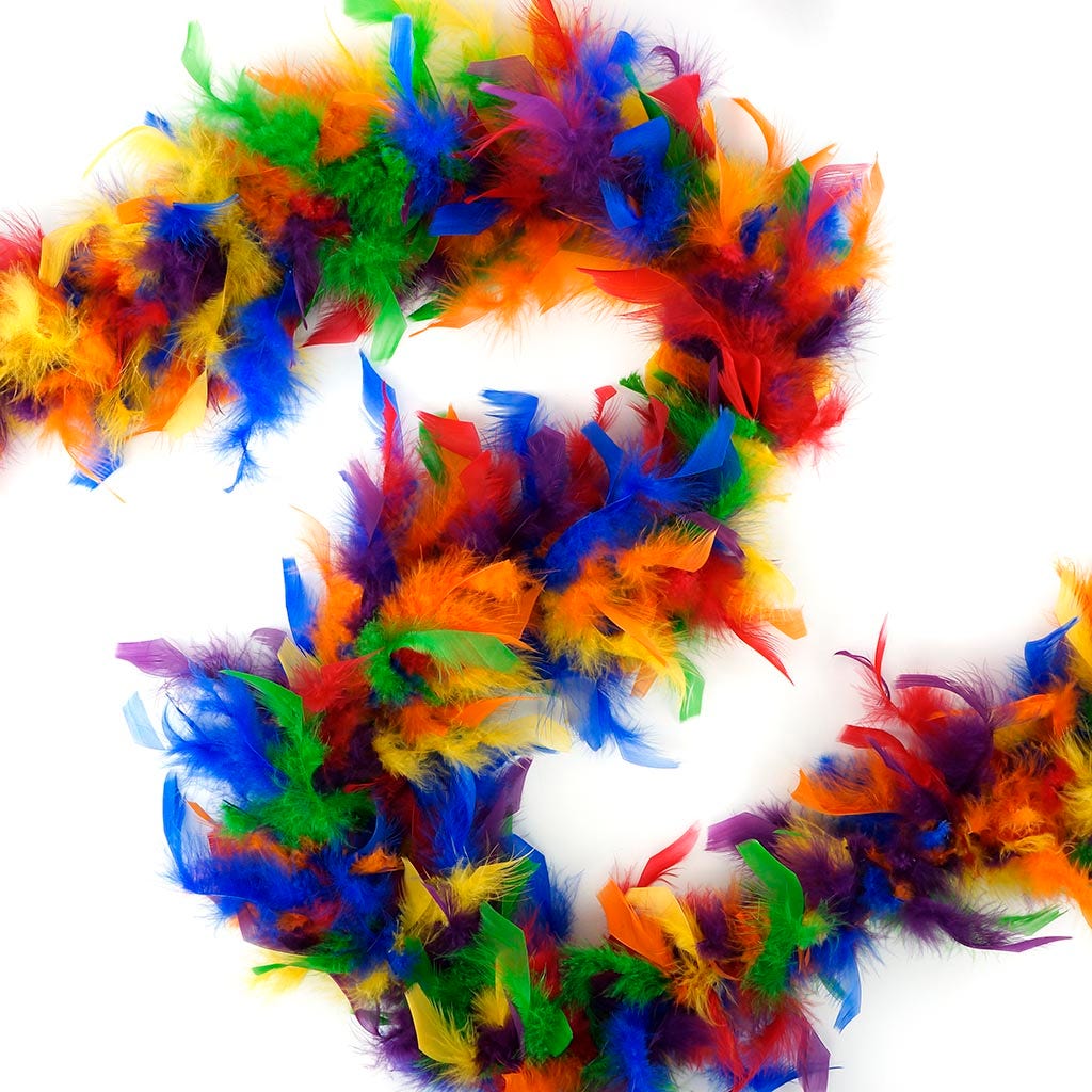 Chandelle Feather Boa - Lightweight Rainbow Mix - Chandelle Boa