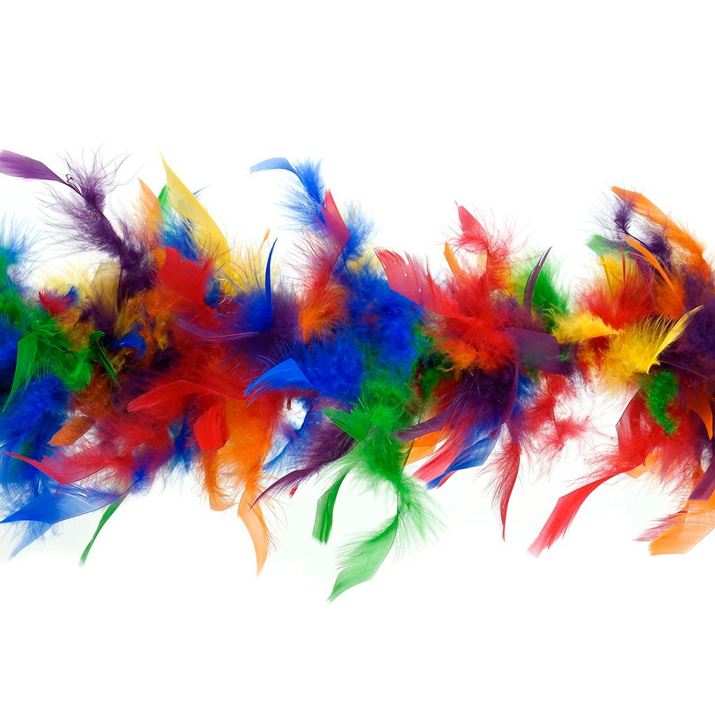 Chandelle Feather Boa - Lightweight Rainbow Mix - Chandelle Boa