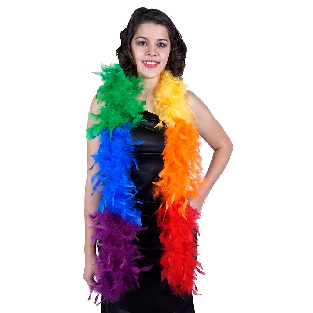 Chandelle Feather Boa - Lightweight - Rainbow Sectional - Chandelle Boa