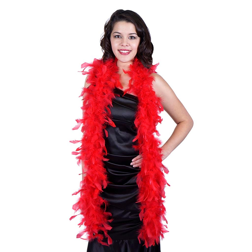 Chandelle Feather Boa - Lightweight - Red - Chandelle Boa