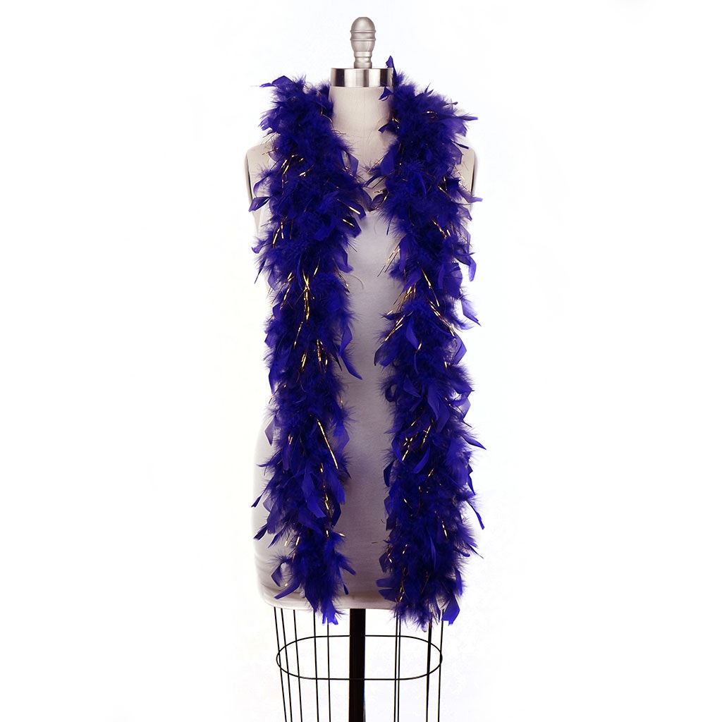 Chandelle Feather Boa - Lightweight - Regal with Gold Lurex - Chandelle Boa