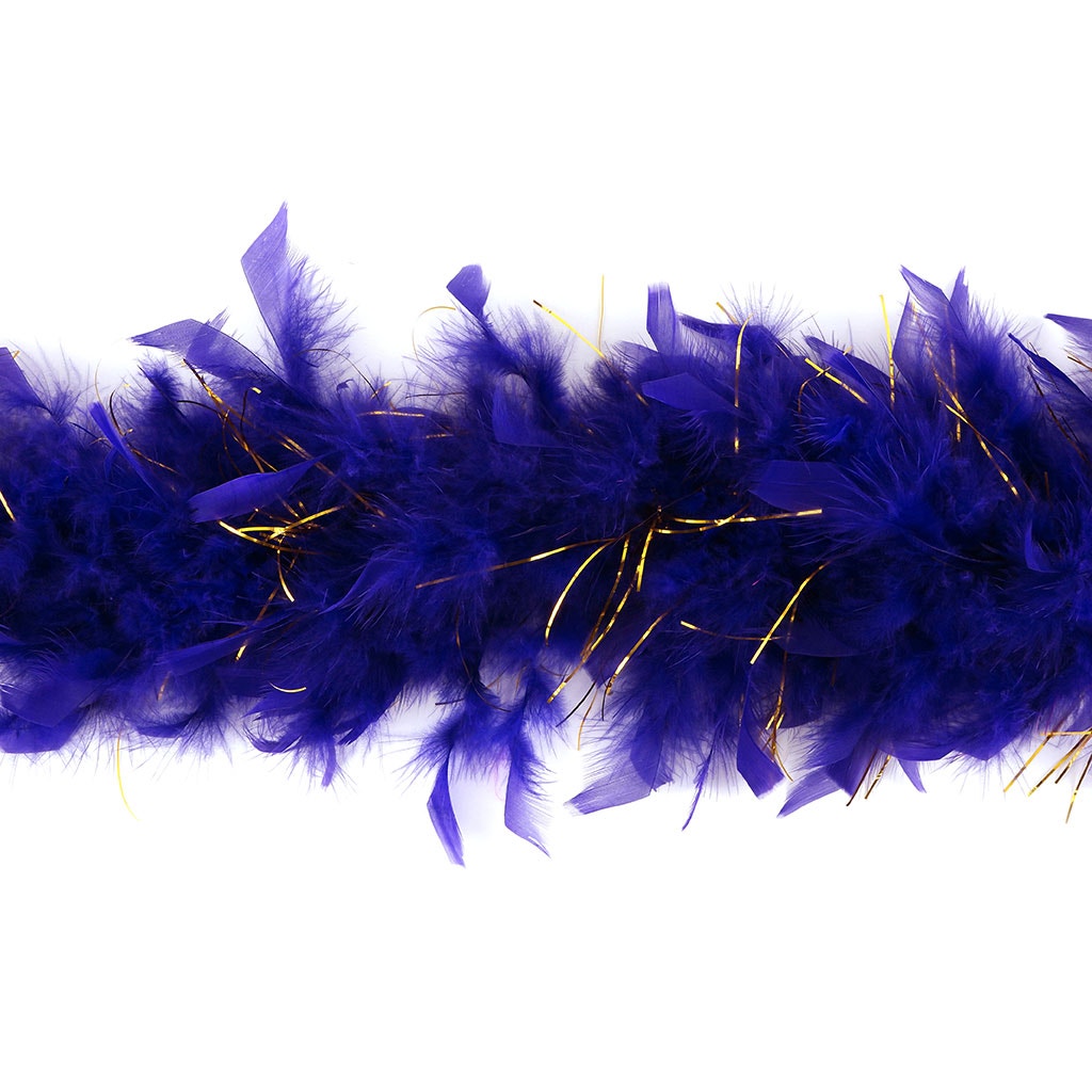 Chandelle Feather Boa - Lightweight - Regal with Gold Lurex - Chandelle Boa