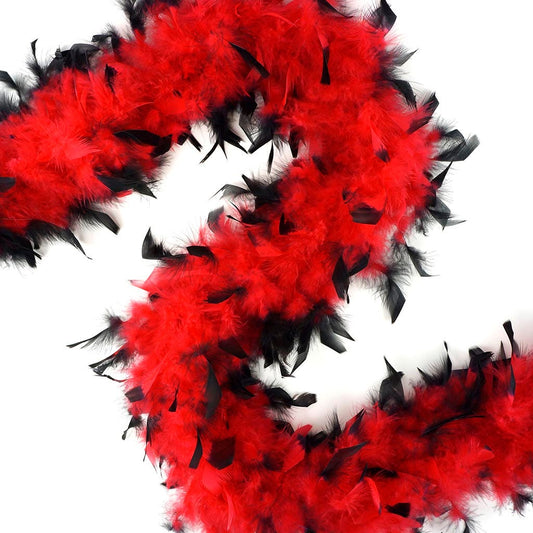 Chandelle Feather Boa - Lightweight - Tipped Red/Black - Chandelle Boa