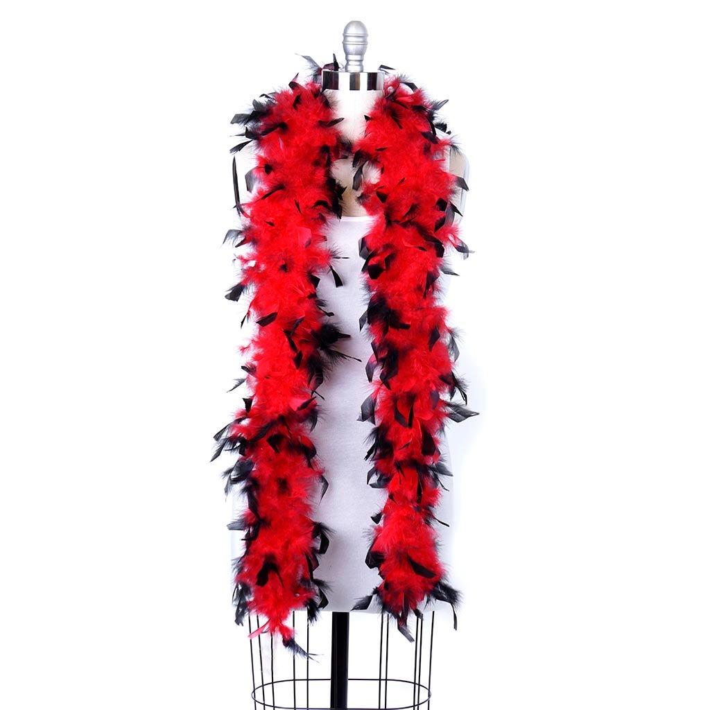 Chandelle Feather Boa - Lightweight - Tipped Red/Black - Chandelle Boa