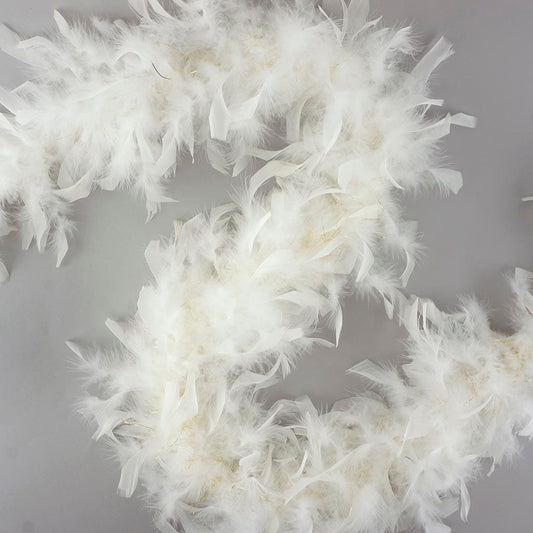 Chandelle Feather Boa - Lightweight - White with Gold Lurex - Chandelle Boa