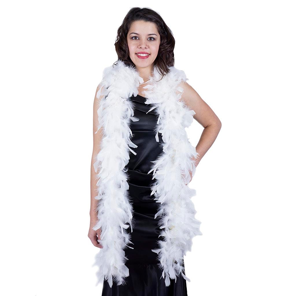 Chandelle Feather Boa - Lightweight - White with Gold Lurex - Chandelle Boa