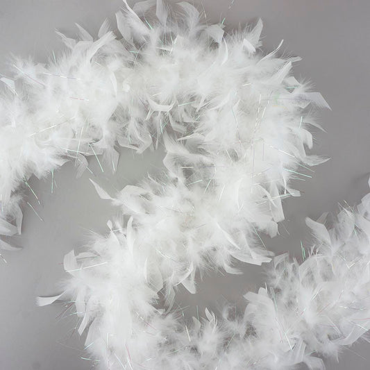 Chandelle Feather Boa - Lightweight - White with Opal - Chandelle Boa