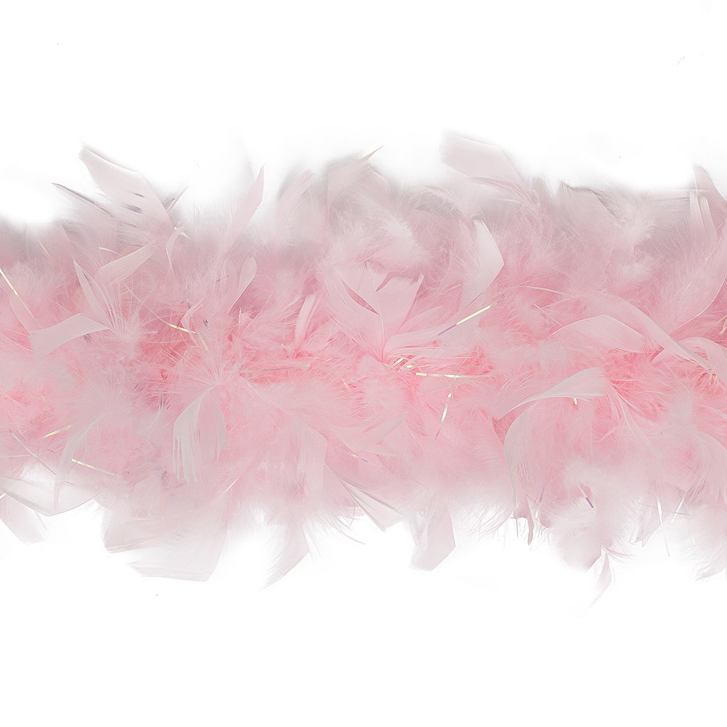 Chandelle Feather Boa - Medium Weight- Candy Pink/Opal Lurex - Chandelle Boa