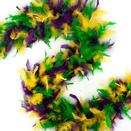 Chandelle Feather Boa - Medium Weight - Mardi Gras Mix - Chandelle Boa