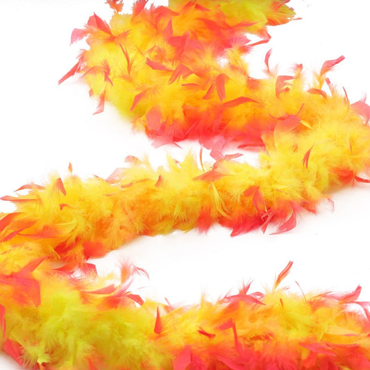 Chandelle Feather Boa - Medium Weight - Tipped - Fluorescent Yellow/Shocking Pink - Chandelle Boa