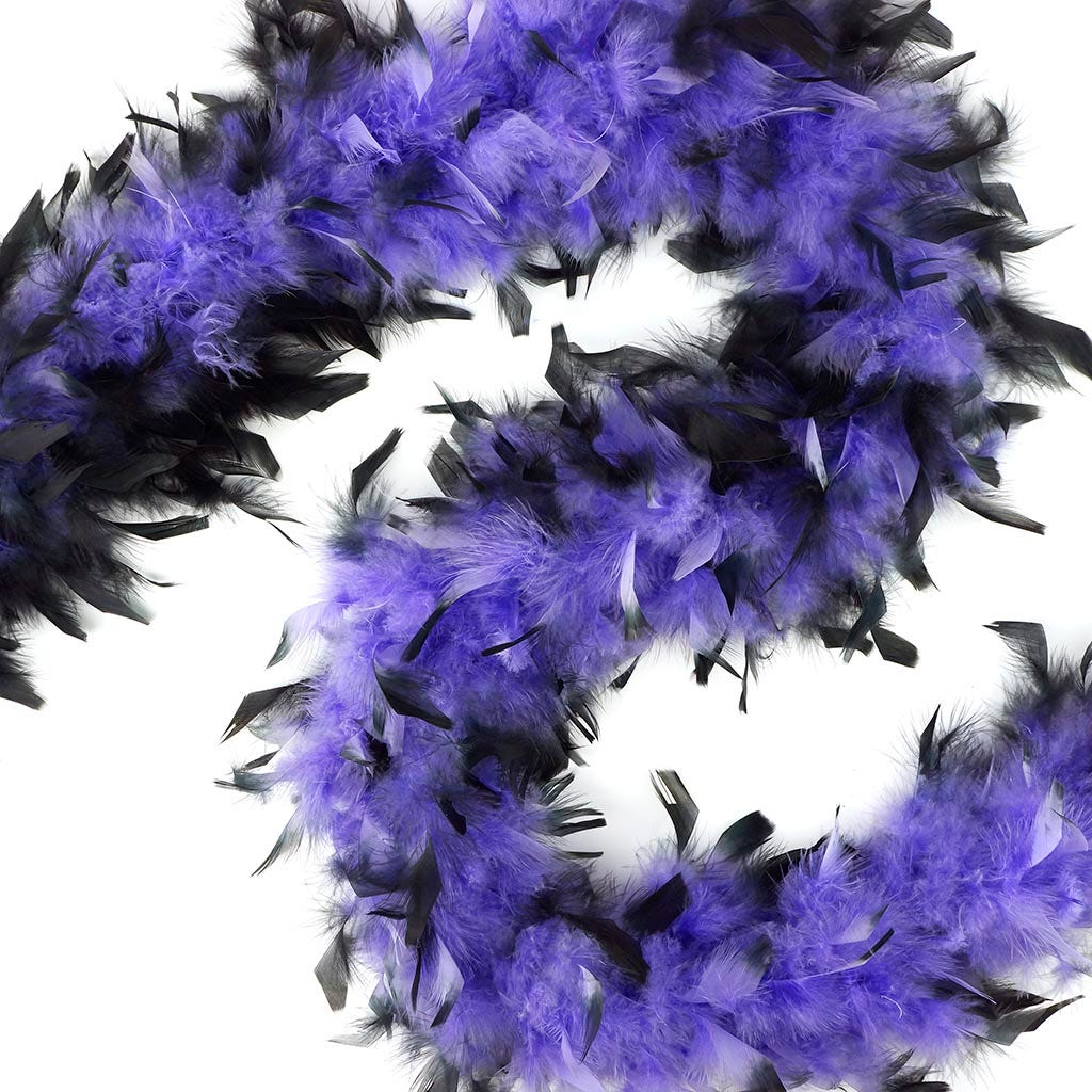 Chandelle Feather Boa - Medium Weight - Tipped - Lavender/Black - Chandelle Boa