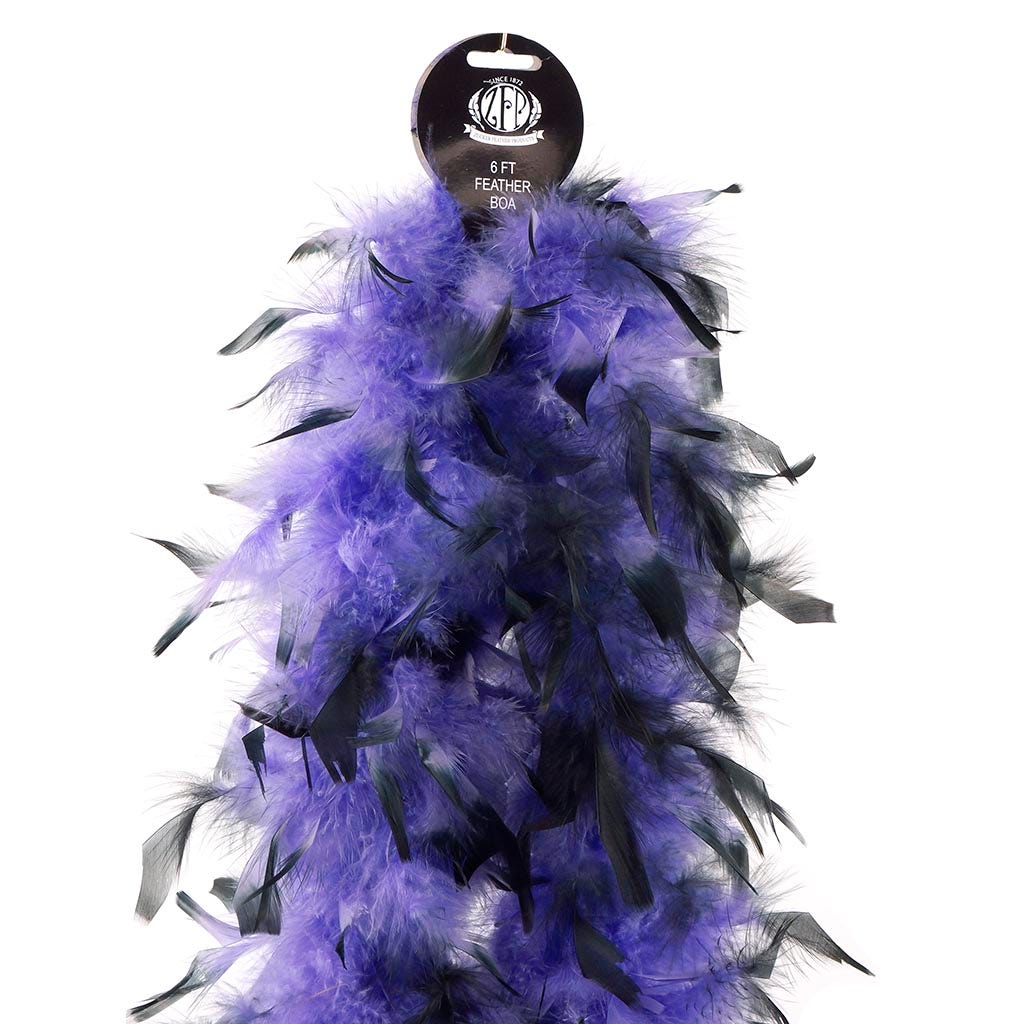 Chandelle Feather Boa - Medium Weight - Tipped - Lavender/Black - Chandelle Boa