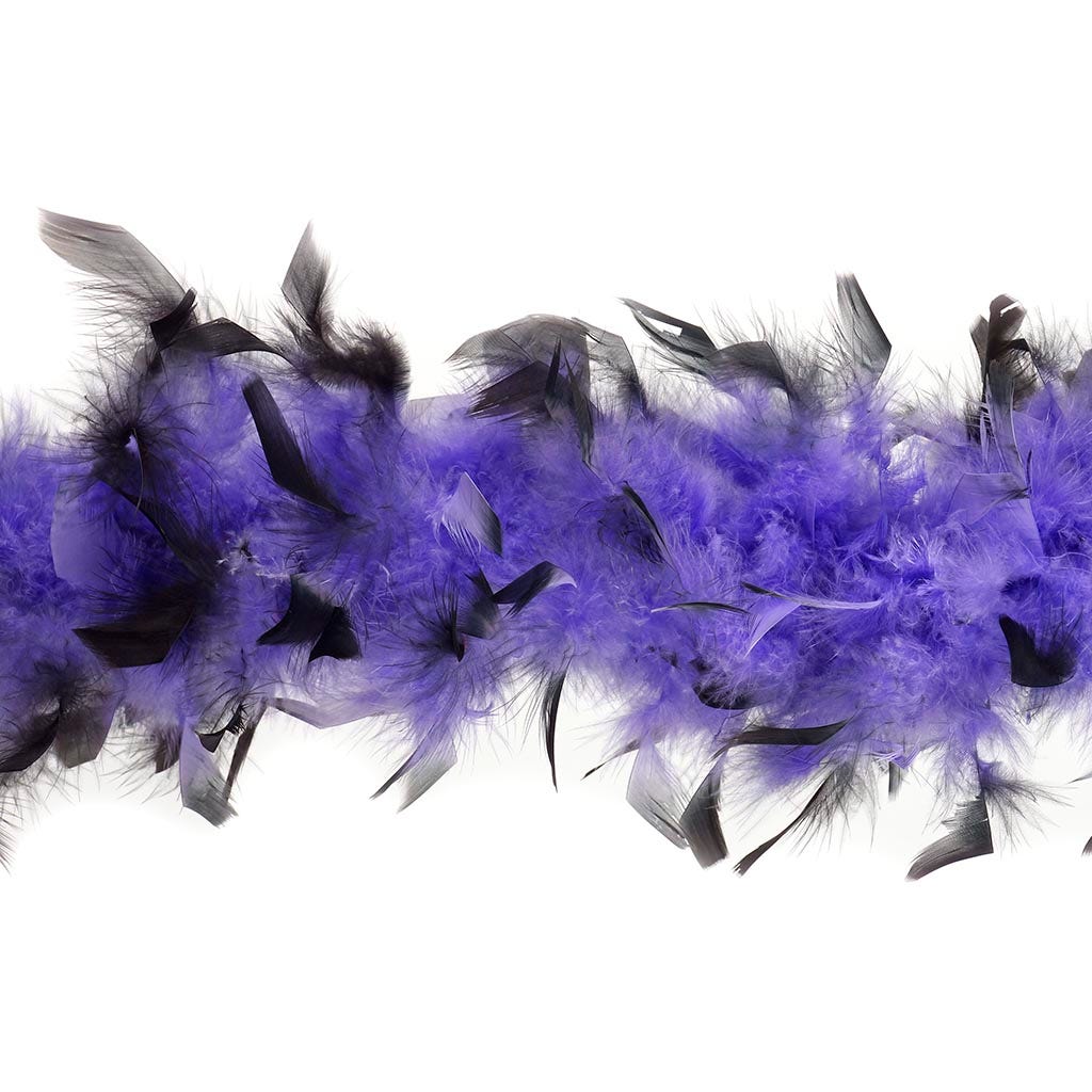 Chandelle Feather Boa - Medium Weight - Tipped - Lavender/Black - Chandelle Boa