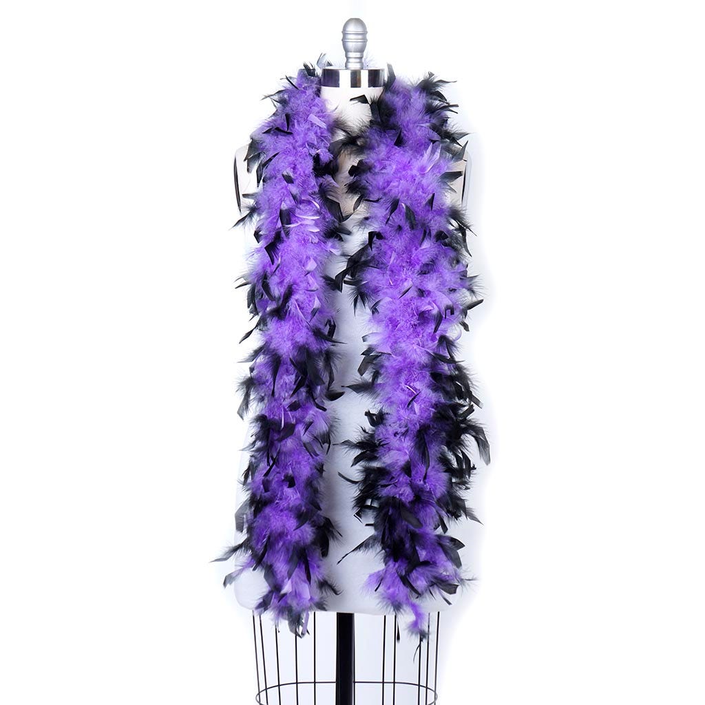 Chandelle Feather Boa - Medium Weight - Tipped - Lavender/Black - Chandelle Boa