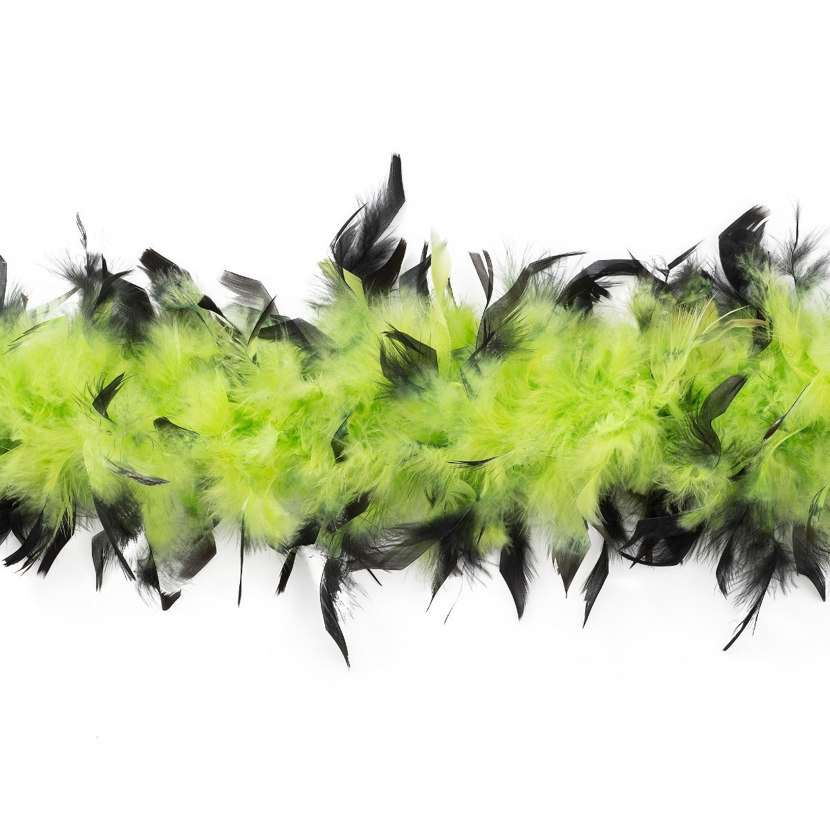 Chandelle Feather Boa - Medium Weight - Tipped - Lime/Black - Chandelle Boa