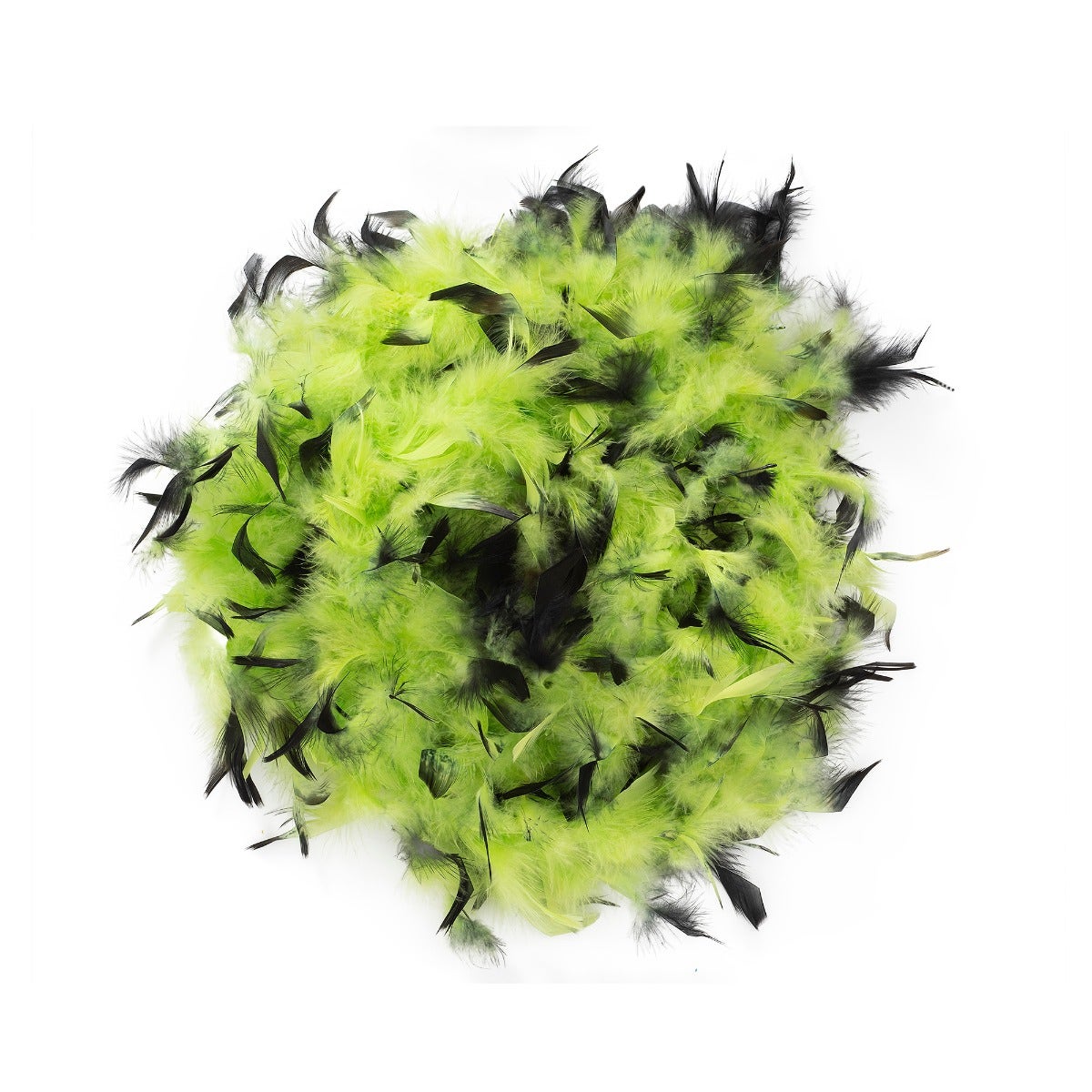 Chandelle Feather Boa - Medium Weight - Tipped - Lime/Black - Chandelle Boa