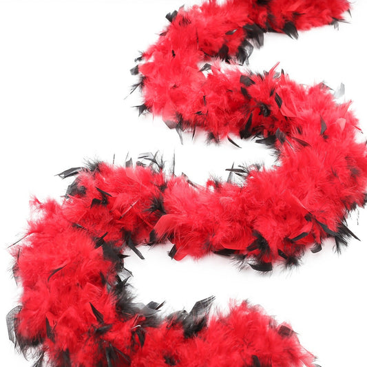 Chandelle Feather Boa - Medium Weight - Tipped- Red/Black - Chandelle Boa