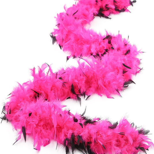 Chandelle Feather Boa - Medium Weight - Tipped - Shocking Pink/Black - Chandelle Boa