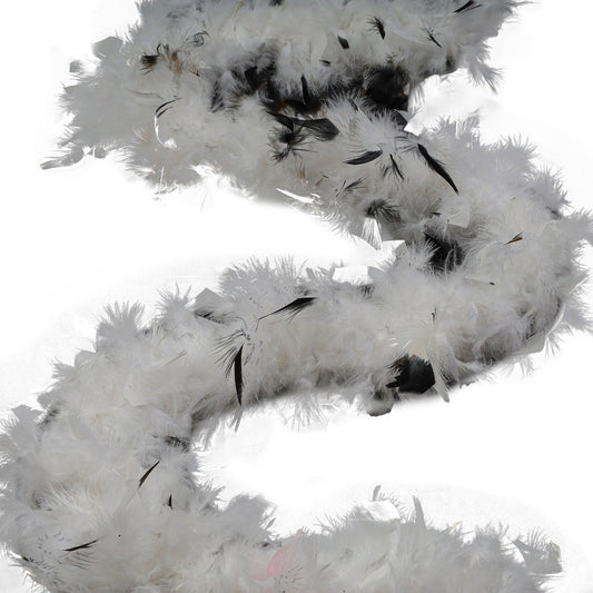 Chandelle Feather Boa - Medium Weight - Tipped - White/Black - Chandelle Boa