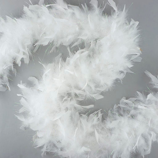 Chandelle Feather Boa - Medium Weight - White/Opal Lurex - Chandelle Boa