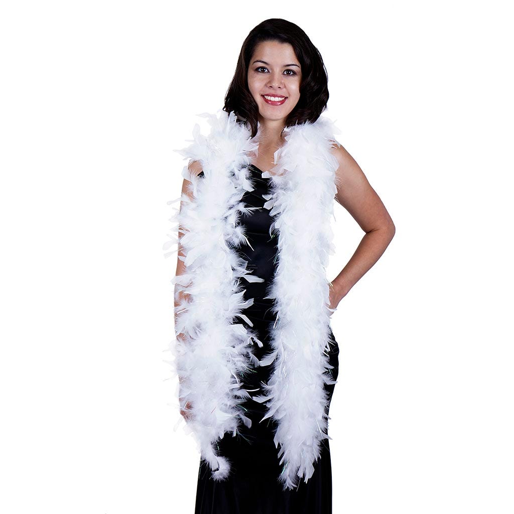 Chandelle Feather Boa - Medium Weight - White/Opal Lurex - Chandelle Boa