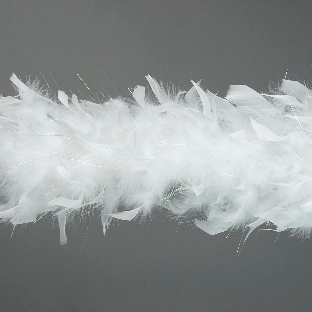 Chandelle Feather Boa - Medium Weight - White/Opal Lurex - Chandelle Boa