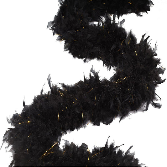 Chandelle Feather Boa with Lurex - Heavyweight - Black/Gold Lurex - Chandelle Boa