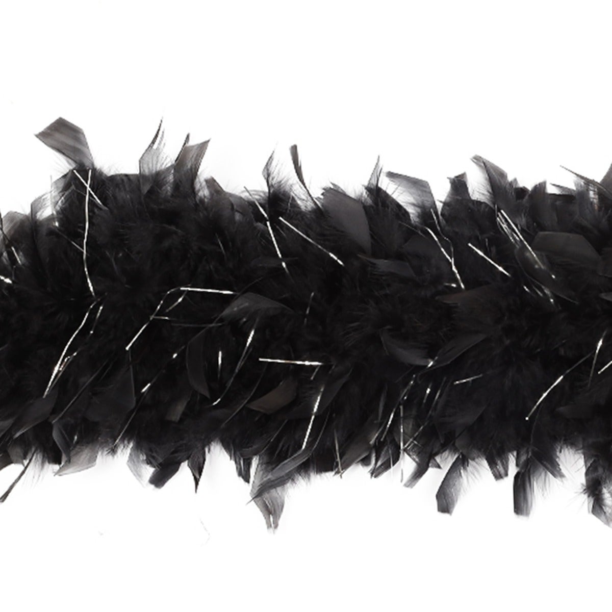 Chandelle Feather Boa with Lurex - Heavyweight - Black/Silver Lurex - Chandelle Boa