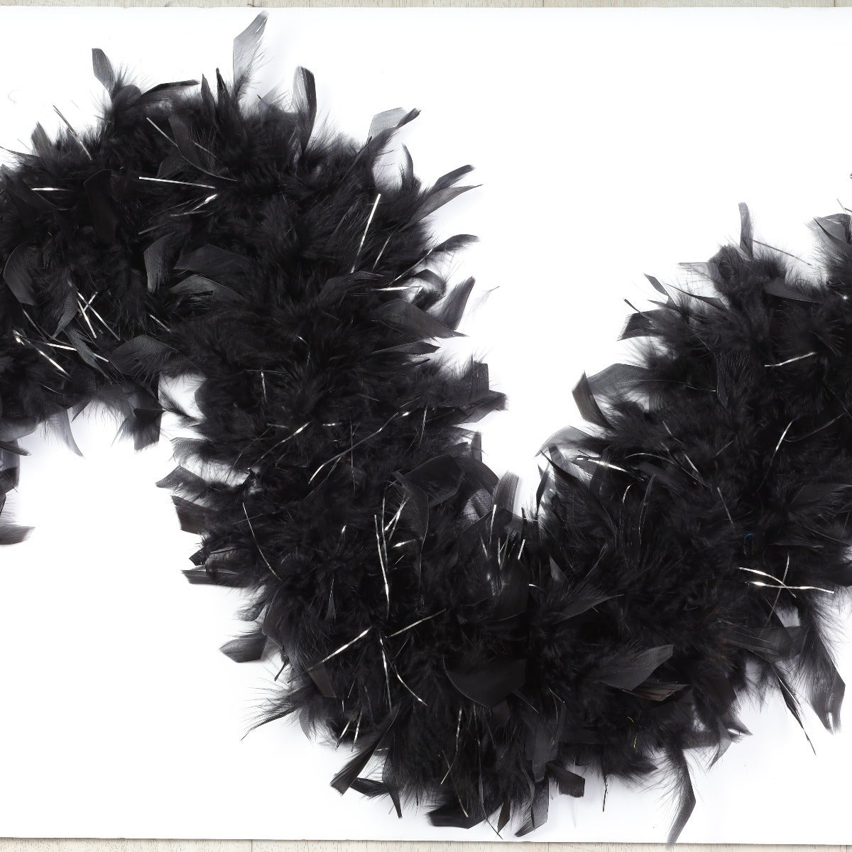 Chandelle Feather Boa with Lurex - Heavyweight - Black/Silver Lurex - Chandelle Boa