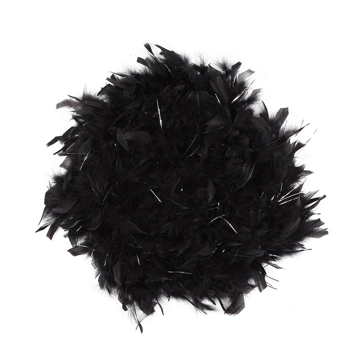 Chandelle Feather Boa with Lurex - Heavyweight - Black/Silver Lurex - Chandelle Boa