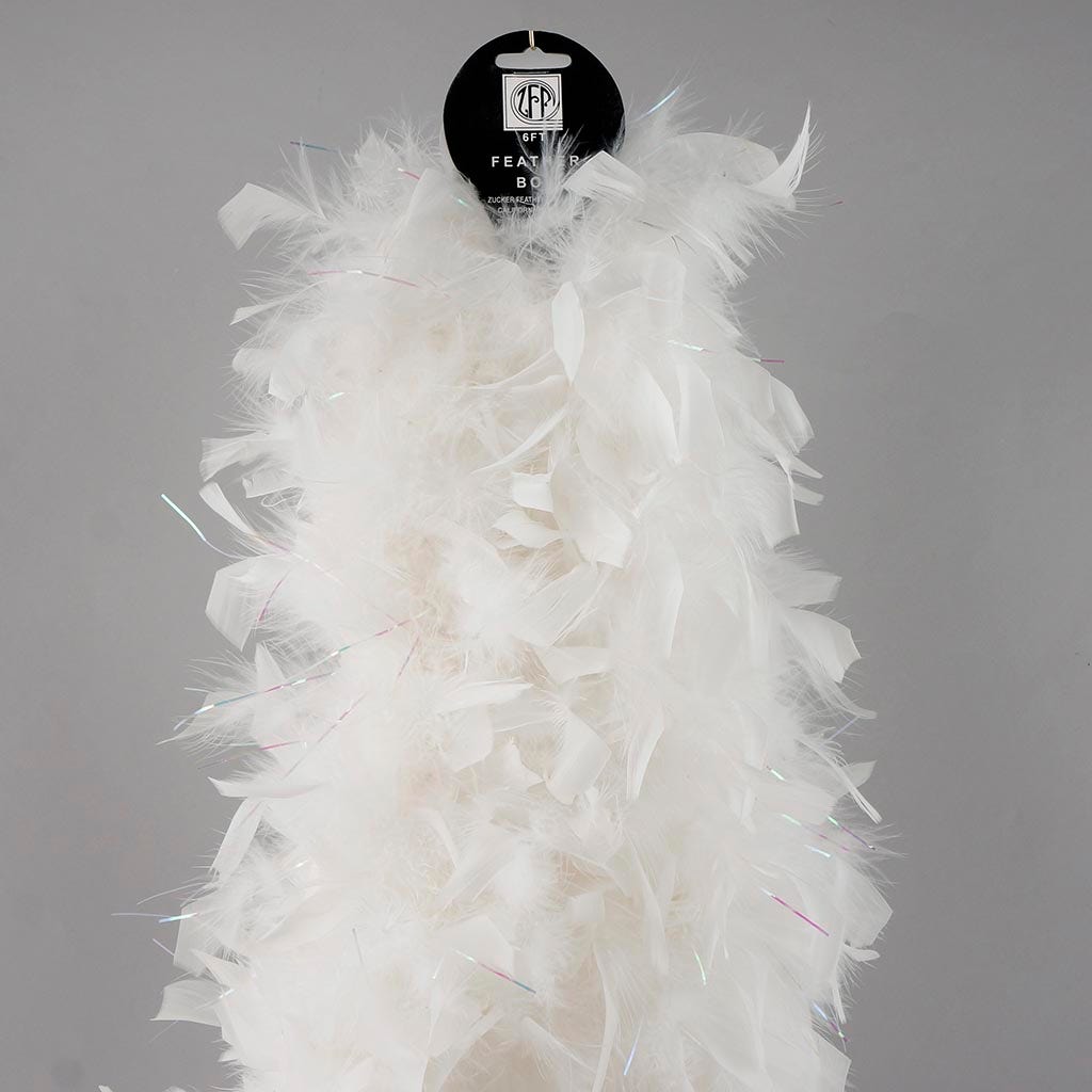 Chandelle Feather Boa with Lurex - Heavyweight - White/Opal Lurex - Chandelle Boa