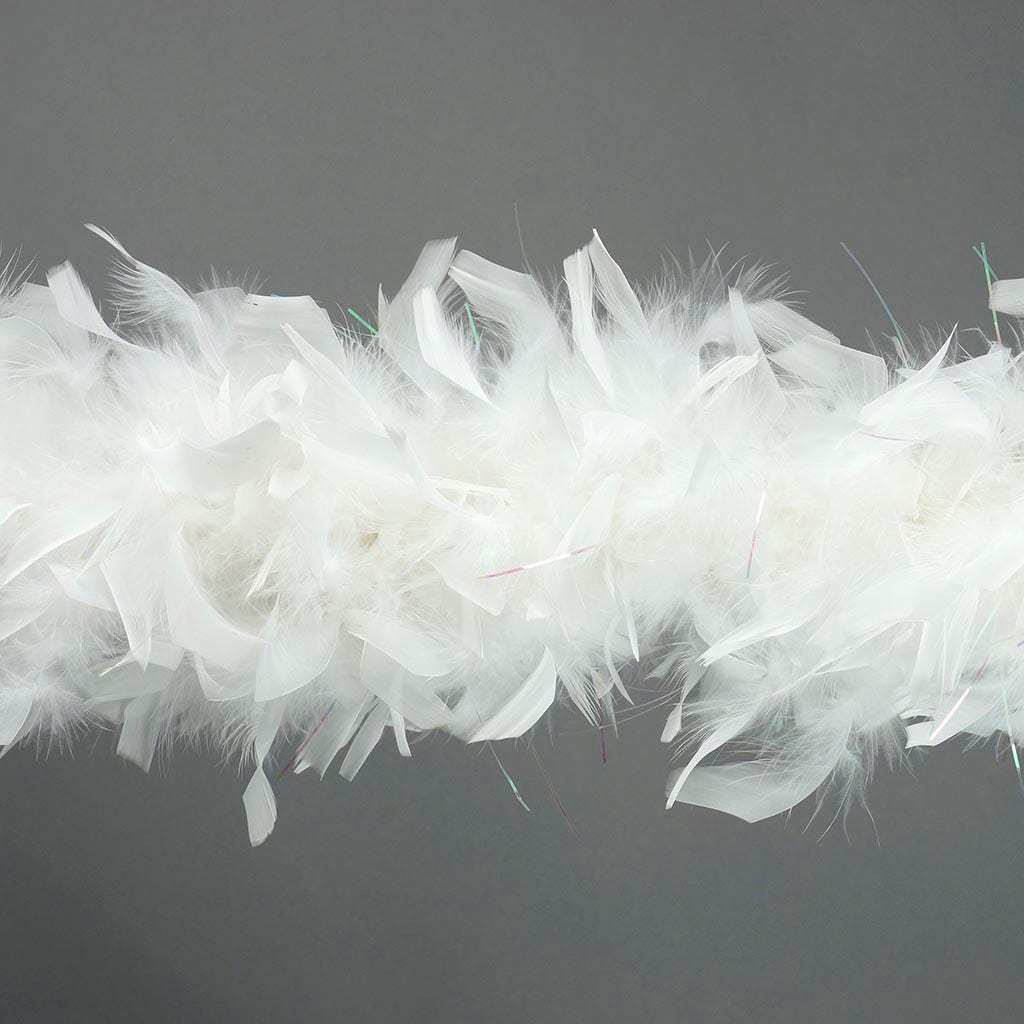 Chandelle Feather Boa with Lurex - Heavyweight - White/Opal Lurex - Chandelle Boa